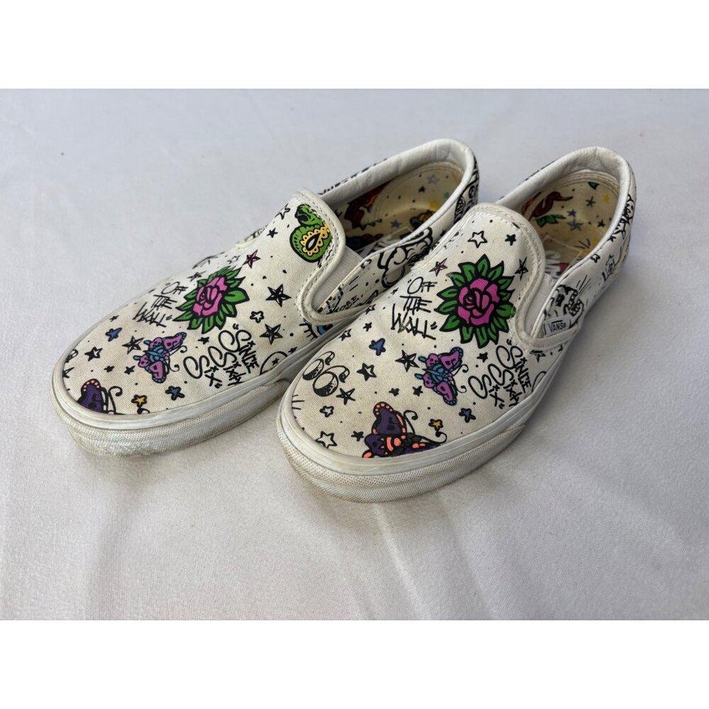 Vans classic slip on custom painted 8.5 women’s shoes